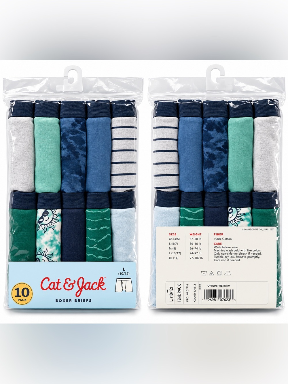 Cat & Jack Men’s Boxer Briefs – Navy, Blue, Green, Teal Multi-Pack